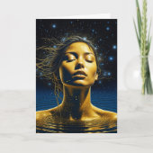 Spirituele vrouw in water onder de sterren kaart (Voorkant)