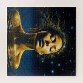 Spirituele vrouw in water onder de sterren legpuzzel (Horizontaal)