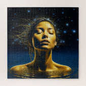 Spirituele vrouw in water onder de sterren legpuzzel (Verticaal)