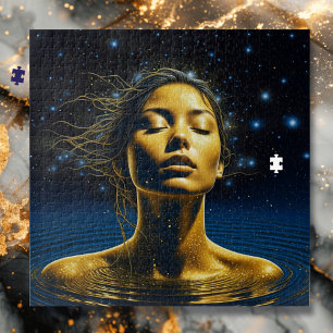 Spirituele vrouw in water onder de sterren legpuzzel
