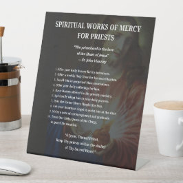 Spirituele werken van het Heilig Hart van Jezus vo Reclamebord Met Voetstuk