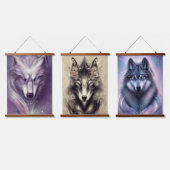 Spirituele Wolf Hanging Tapestry Hangend Wandkleed (Driedubbel)
