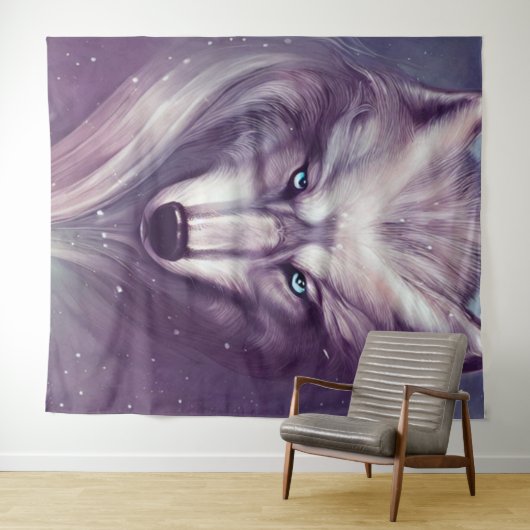 Spirituele Wolf Tapestry Wandkleed (In Situ (horizontaal))