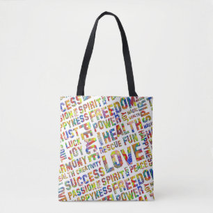 Spirituele woorden / Affirmaties bloemen kracht Tote Bag