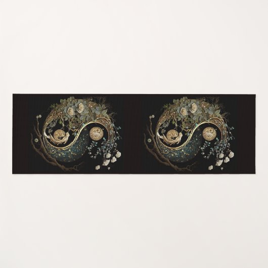 Spirituele Yin en Yang Meditation Black and Gold  Yogamat (Voorkant (horizontaal))