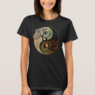 Spirituele Yin Yang Boeddhistische levensboom T-shirt