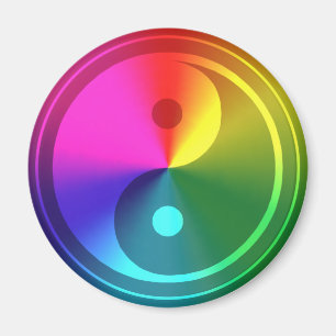 Spirituele Yin Yang - Regenboogontwerp Magneet