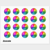 Spirituele Yin Yang - Regenboogontwerp Ronde Sticker (Vel)