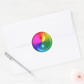 Spirituele Yin Yang - Regenboogontwerp Ronde Sticker (Envelop)
