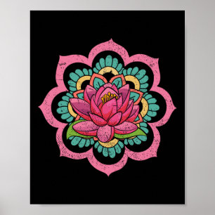 Spirituele Yoga Boho Bloem Bloesem Pilates Lotus M Poster