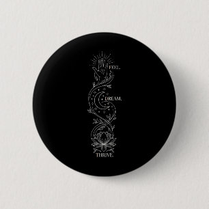 Spirituele Yoga Citaat Lotusbloem En Maan Kunst - Ronde Button 5,7 Cm