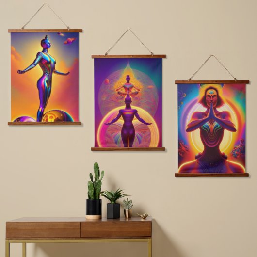 Spirituele Yoga Hanging Tapestry Hangend Wandkleed (Asymmetrisch)