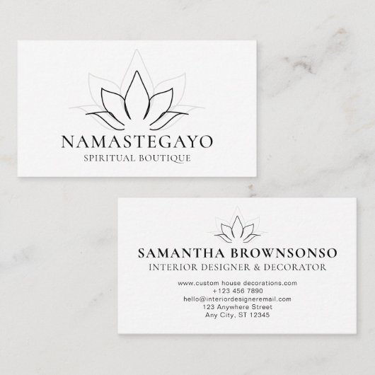 Spirituele Yoga Meditatie Lotus Zen Holistisch Visitekaartje (Voorkant / Achterkant)