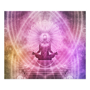 Spirituele Yoga Meditatie Zen Kleurig Foto Afdruk