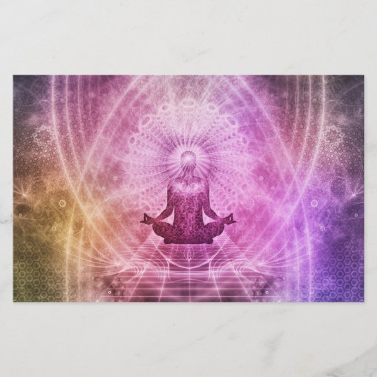 Spirituele Yoga Meditation Zen Colorful Briefpapier (Voorkant)