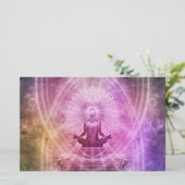 Spirituele Yoga Meditation Zen Colorful Briefpapier (Staand voorkant)