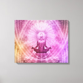Spirituele Yoga Meditation Zen Colorful Canvas Afdruk