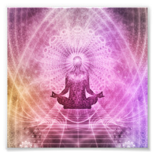 Spirituele Yoga Meditation Zen Colorful Foto Afdruk
