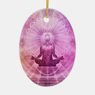 Spirituele Yoga Meditation Zen Colorful Keramisch Ornament