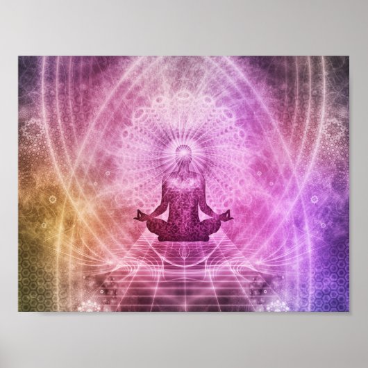 Spirituele Yoga Meditation Zen Colorful Poster (Voorkant)