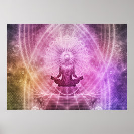 Spirituele Yoga Meditation Zen Colorful Poster