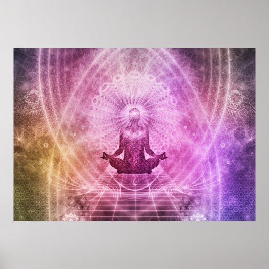Spirituele Yoga Meditation Zen Colorful Poster (Voorkant)