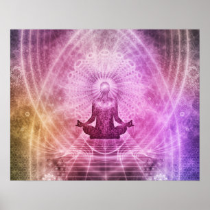 Spirituele Yoga Meditation Zen Colorful Poster
