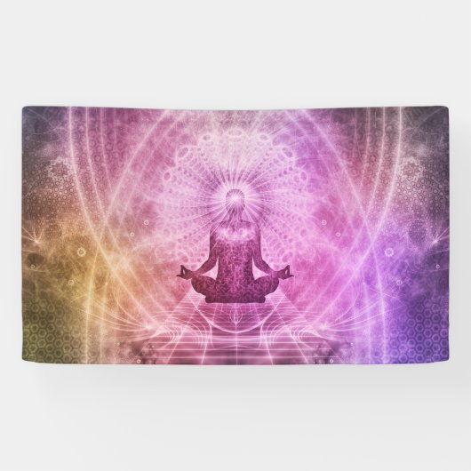 Spirituele Yoga Meditation Zen Colorful Spandoek (Horizontaal)
