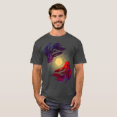 Spirituele Zen Koi Fish in Moon Pond Premium T-shirt (Voorkant volledig)