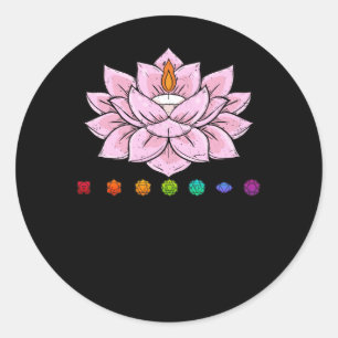 Spirituele Zen Lotus Flower Chakras Align Yoga Lo Ronde Sticker