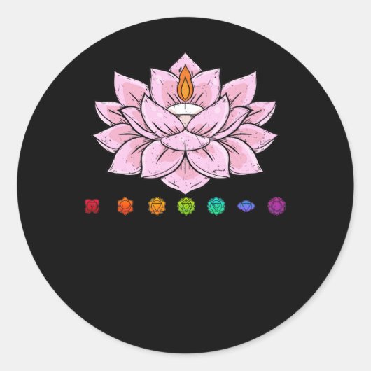 Spirituele Zen Lotus Flower Chakras Align Yoga Lo Ronde Sticker (Voorkant)