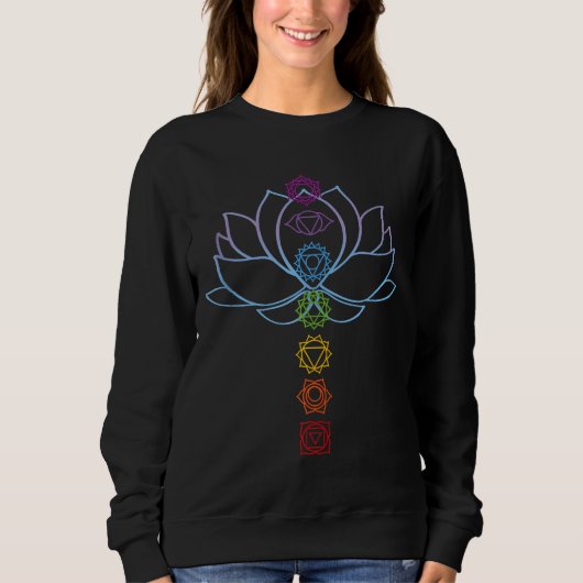 Spirituele Zen Lotus Flower Chakras Alignment Yoga Trui (Voorkant)