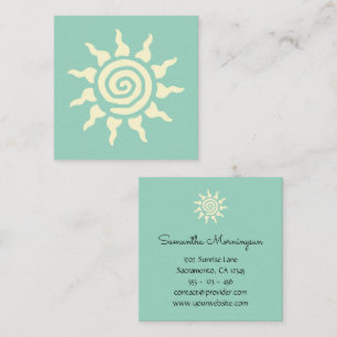 Spirituele Zon Symbool - Spiraal van Energie 9 Cla Vierkante Visitekaartje
