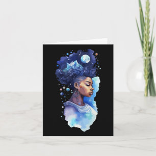 Spirituele Zwarte Vrouw Afro Meisje Galaxy Melanin Kaart