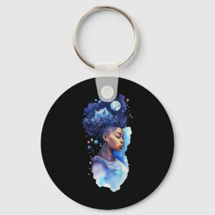Spirituele Zwarte Vrouw Afro Meisje Sfeer Melanine Sleutelhanger