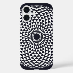 Spirituele zwarte witte Mandala Geometrische Vecto iPhone 16 Hoesje