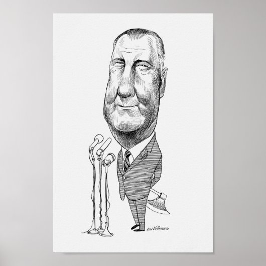 Spiro Agnew verbergt zijn Ax Caricature Poster (Voorkant)