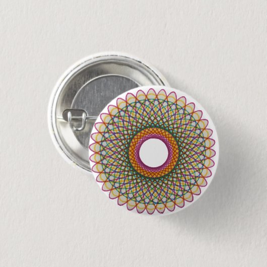Spirograafpridepatroon: pan ronde button 3,2 cm (Voorkant /achterkant)