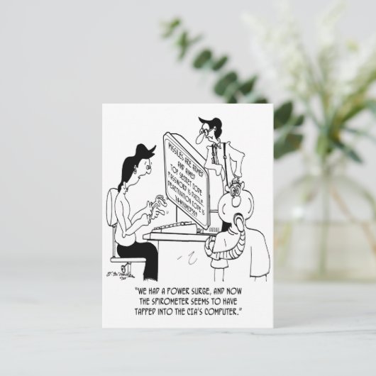 Spirometer Cartoon 7314 Briefkaart (Staand voorkant)