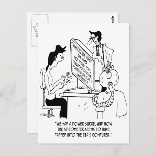 Spirometer Cartoon 7314 Briefkaart (Voorkant / Achterkant)