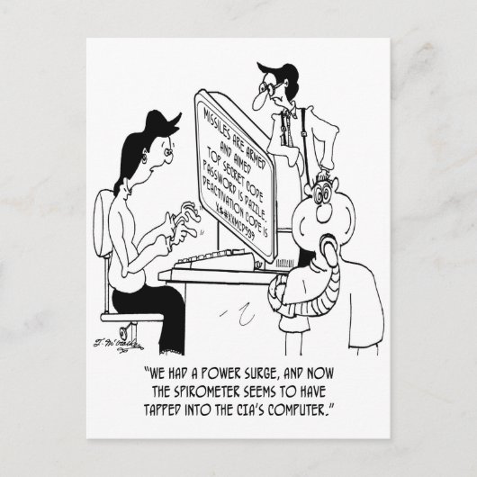 Spirometer Cartoon 7314 Briefkaart (Voorkant)