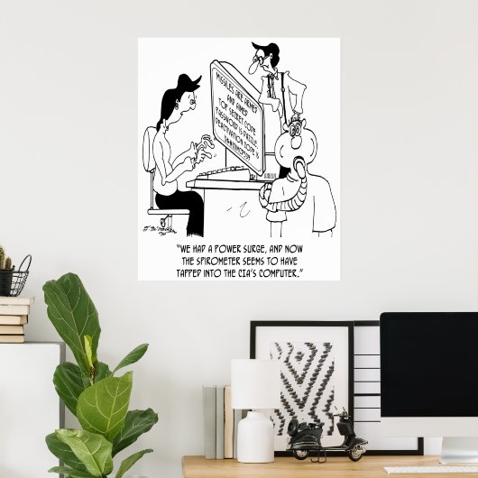 Spirometer Cartoon 7314 Poster (Thuiskantoor)
