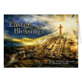 Spirtual Easter Blessings Golden Cross op Hill