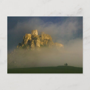 Spissky hrad in de mist, Slowakije 2 Briefkaart
