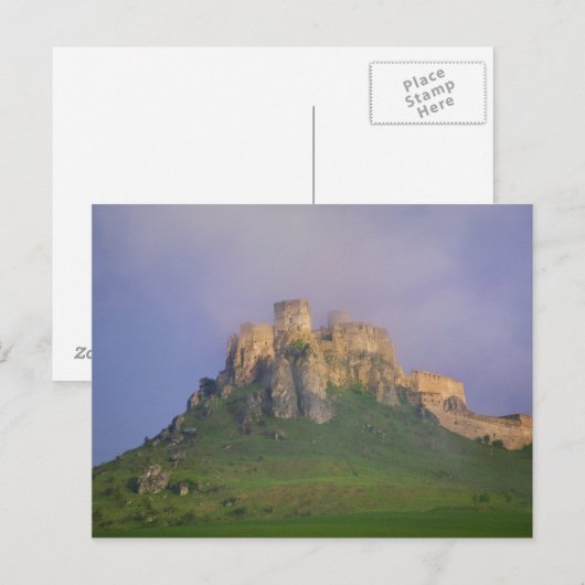 Spissky hrad in mist, Slowakije Briefkaart (Voorkant / Achterkant)