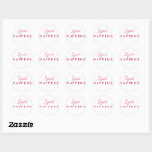 "Spit gebeurt" Baby shower Sticker Roze wit (Vel)