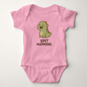 Spit Happens - Grappig Baby Dinosaurus Ontwerp Romper (Voorkant)