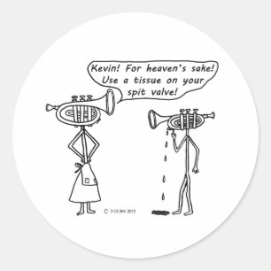 Spit-klep gebruiken ronde sticker