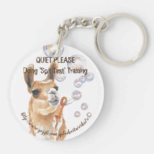 "Spit Training Llama" Sleutelhanger (Achterkant)