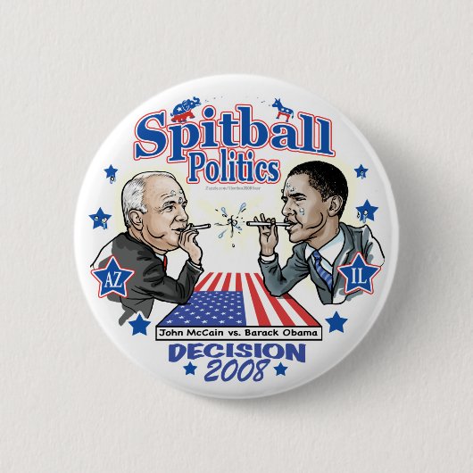 Spitball Politics 2008 Ronde Button 5,7 Cm (Voorkant)